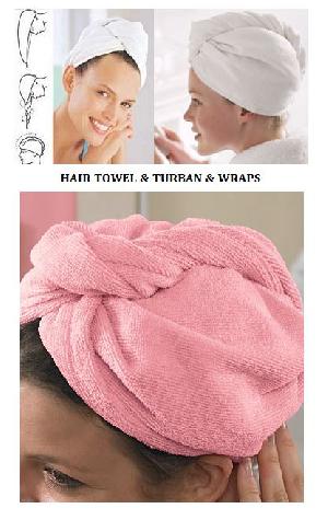 Hair Towels, Hair Turban, Wet Hair Wraps, Cotton Terry Bath Caps, Terry Spa Turban