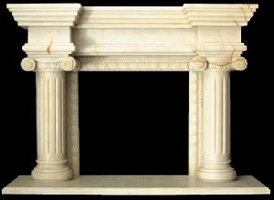 fireplace travertine