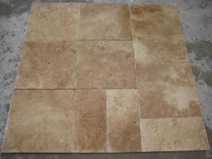 Walnut Brushed Chiseled Travertine Tile