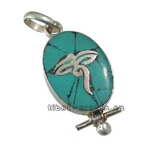 silver buddha eyes pendant