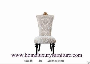 Classic Luxury Chairs Wooden Furniture With Fabric Tv-001