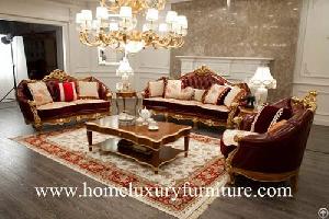 Sofa Leather Furniture Living Room Sets Antique Ff-138