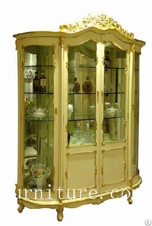 Wood China Cabinet White Corner Fj-108a