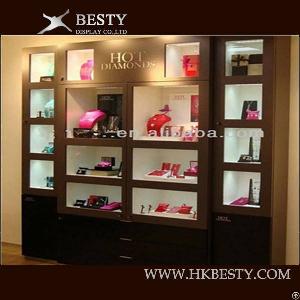 wooden jewelry display rack shelf