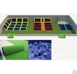 Customized Amusement Indoor Trampoline Park, Fitness Sport Exercise Trampoline With Spong Pit