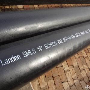 bevelled seamless pipe a106 gr b 14 x 6m landee