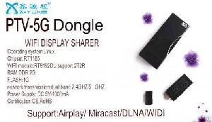 New Model Of Wifi Display Sharer-ptv650 Support 2.4g / 5g Dual-band Realtek Chip Set