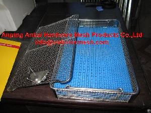 ss304 316 stainless steel wire mesh basket ss welded tray lids lock