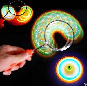 wholesale led light up flashing magnetic gyro wheel toy rail orbit yoyo spinning rainbow