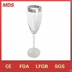 novelty silver rim discount champagne flute