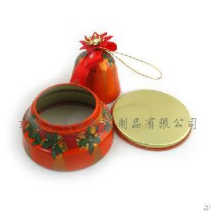 christmas bell tin box candy factory