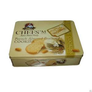 recycled food grade rectangular cookie tin box