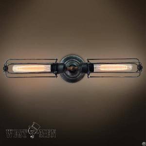 arm cage wall lamp sconces steel