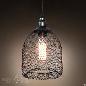 metal mesh pendant lamp hanging ceiling light retro