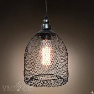 Metal Mesh Pendant Lamp Hanging Ceiling Light Retro