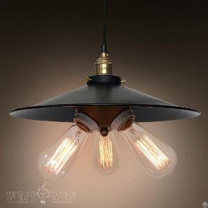 Vintage Iron Steel Lamp Shade Pendant Light Black Lamp Copper Holder