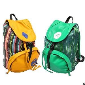 Pu Material Waterproof Drawstring School Backpack