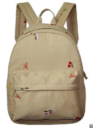 Wholesales Fashion Best Embroidery Canvas Backpack For Girls