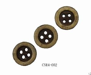 coconut shell round button