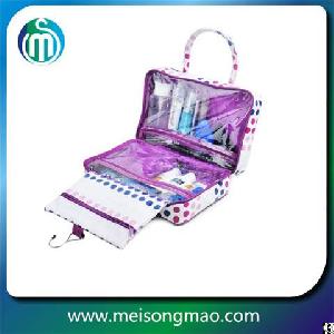 Msm Cute Dot Print Unique Train Toiletry Kits Expandable Travel Bag