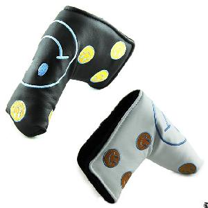 Pu Leather Big Smile Face Putter Head Cover