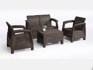 brown rattan sofa proof outdoors living room