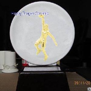 Ceramic Basketball Trophy Plaques, Basketball Awards, Custom Awards