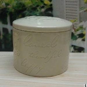 ceramic candle jars egraved writing body containers