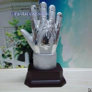 Ceramic Glove Trophies, Sports Gloves, Trophies And Awards