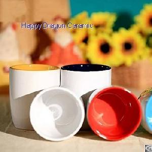 Color Glazed Cermamic Candle Cups, Candle Containers