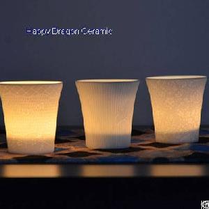 Glowing Ceramic Candle Jars, Candle Containers