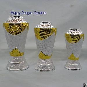 gold silver ceramic trophy stems risers