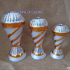 golden stripe ceramic trophy risers stems