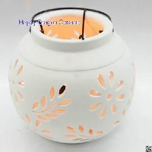 leaf ceramic hanging candle lanterns tea light holders