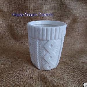 sweater shape ceramic candle cups containers