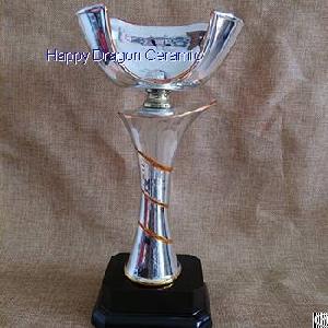 Shiny Golden Line Ceramic Sports Trophies, Achievements Awards