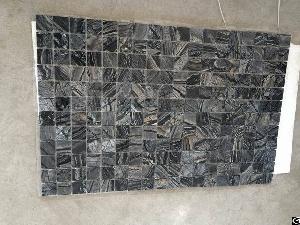 Zebra Black Mosaic, Wooden Antique Polished Mosaic