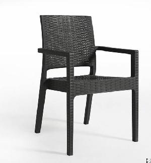 Rattan Chair With Armrest , Made Of 100% Polypropylene, Suitable For Outdoor, Livingroom Etc