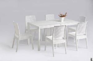 Rattan Furniture Set , 6pcs Chair Without Armrest 2pcs Rattan Table ,