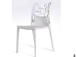 transprent shell wihite seat chair modern