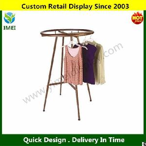 boutique cobblestone round clothing display racks chrome plating ym5 899