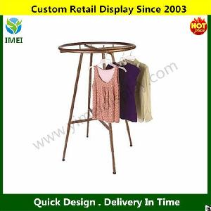 Boutique Cobblestone Round Clothing Display Racks With Chrome Plating Ym5-899