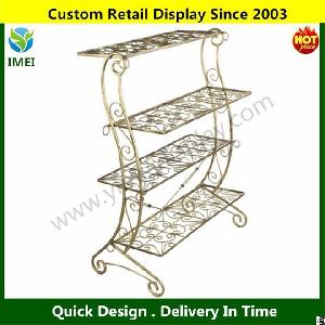 decorative 4 shelf metal display rack ym5 128