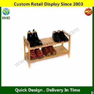 Deluxe Stackable 2 Tier Walnut Shoe Rack Ym5-840