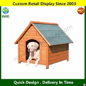 New Wood Dog House Pitched Roof Waterproof Raised Floor Small Wooden Doghouse Ym6-056