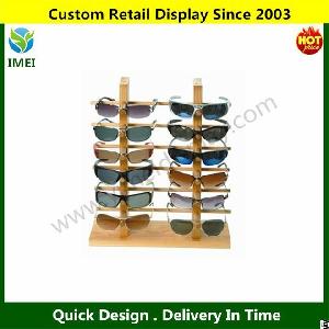 sunglass wood shelf stand rack wooden eyeglasses display unfinished solid ym5 648