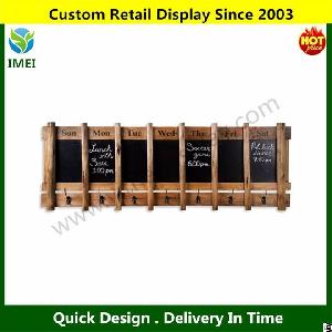 Wooden Day Of The Week Chalkboard With Hooks Ym5-745