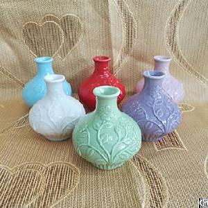 Flower Embossed Ceramic Reed Diffuser, Diffuser Bottles