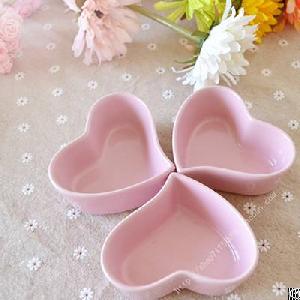 Pink Heart Shape Ceramic Candle Containers, Candle Jars