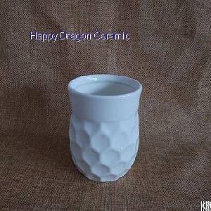 ceramic candle containers embossment jars